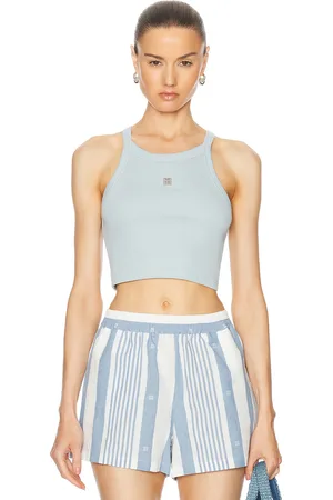 Givenchy Cropped Tank Top in Sky Blue - Blue. Size L (also in ).
