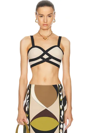 Emilio Pucci Crop Tank Top in Corda - Cream. Size L (also in M).