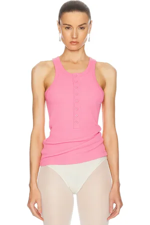 The Attico Delice Polo Tank in Pink - Pink. Size 38 (also in 40).