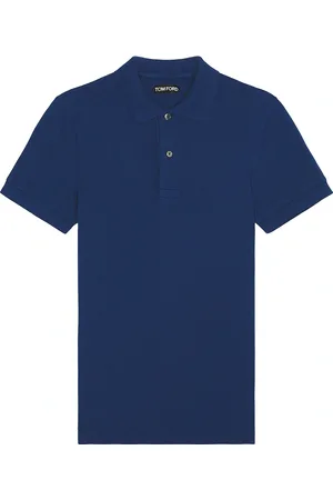 Tom Ford Tennis Piquet Short Sleeve Polo in Indigo - Blue. Size 46 (also in 48, 50).