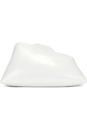 The Attico 8:30 PM Clutch in Holographic White - White. Size all.