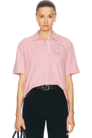 Moncler Short Sleeve Polo Top in Pink - Pink. Size M (also in ).
