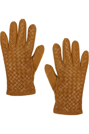 Bottega Veneta Leather Gloves in Acorn - Brown. Size 6.5 (also in 8).