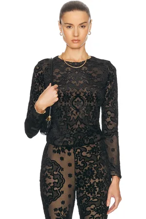 Etro Long Sleeve Top in Black - Black. Size 40 (also in 42).
