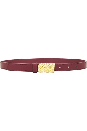 Bottega Veneta Pin Belt in Barolo & Muse Brass - Burgundy. Size 65 (also in 70).