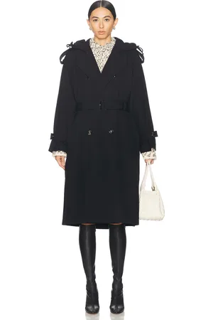 Bottega Veneta Wool Trench Coat in Midnight Blue - Navy. Size 34 (also in 36, 38).