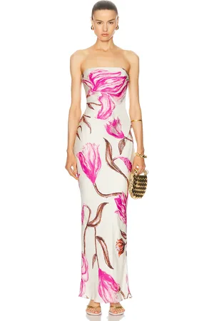 ROCOCO SAND Maxi Strapless Dress in White Pink - Pink. Size L (also in XS).