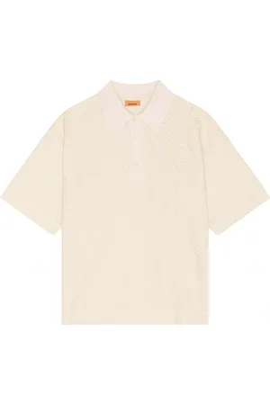 Missoni Short Sleeve Polo in Cement - Cream. Size L (also in XL/1X).