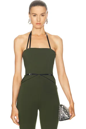 The Attico Halter Tank Top in Military Green - Olive. Size 40 (also in ).
