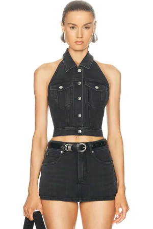 Alexander Wang Halter Top in Grey Aged - Black. Size XS (also in ).