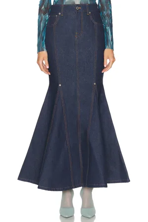 Jean Paul Gaultier Mermaid Denim Skirt in Indigo - Denim-Dark. Size 38 (also in 40, 42).