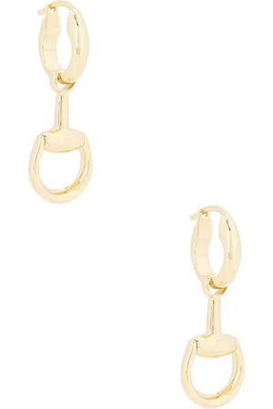 Gucci Horsebit Hoop Earrings in Yellow Gold - Metallic Gold. Size all.