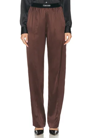Tom Ford Satin PJ Pant in Dark Brown - Brown. Size L (also in M).
