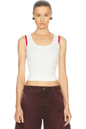 SER.O.YA Ripton Ribbed Tank Top in White - White. Size L (also in XL).