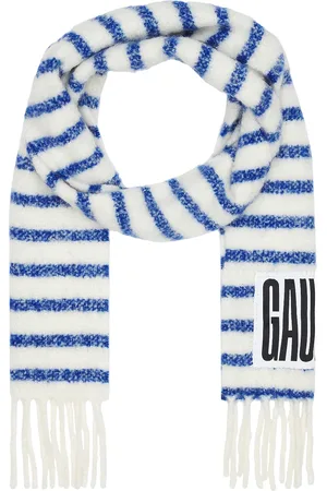 Jean Paul Gaultier Mariniere Scarf in White & Blue - White. Size all.