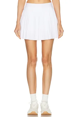 Beyond Yoga If You Pleats Mini Skirt in True White - White. Size L (also in M, S, XS).