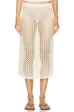 CHRISTOPHER ESBER Pointelle Fractus Skirt in Cream - Cream. Size M (also in S, XS).