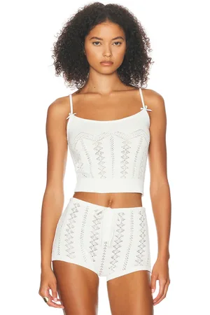Helsa Adam Tank Top in Ivory - Ivory. Size L (also in XL).