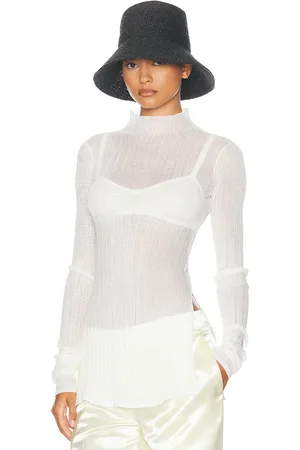 Helsa Justin Knit Top in Optic White - White. Size M (also in L, S).