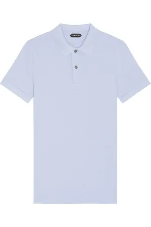 Tom Ford Tennis Piquet Short Sleeve Polo in Periwinkle - Purple. Size 46 (also in 48, 50).