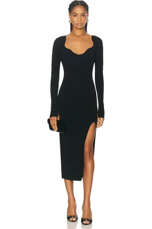 GALVAN Kaia Long Sleeved Dress in Black - Black. Size M (also in S).
