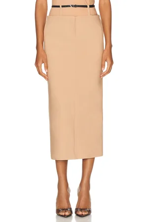 The Attico Midi Skirt in Nude - Neutral. Size 36 (also in 40, 42, 44).