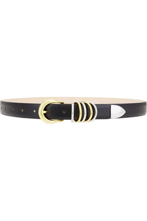 DEHANCHE Hollyhock Mixed Metal Belt in Black Gold & Silver - Black. Size L (also in M, S, XL, XS).