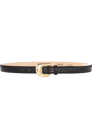 AUREUM Statement Buckle Belt in Black & Gold - Black. Size M/L (also in ).