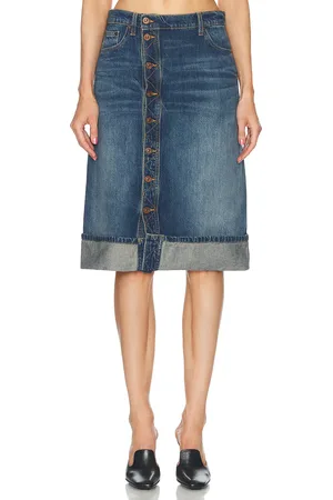 Victoria Beckham Midi Skirt in Heavy Vintage Indigo - Denim-Medium. Size 24 (also in ).