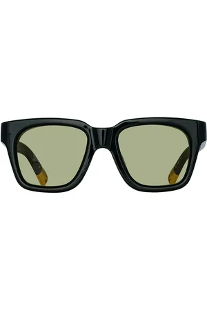 Jacquemus Square Sunglasses in Carino Matte Dark Green Yellow Gold & Khaki - Dark Green. Size all.