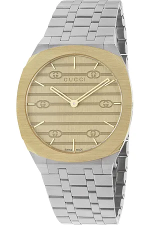 Gucci 25H 38mm Watch in Steel & Gold - Metallic Silver. Size all.