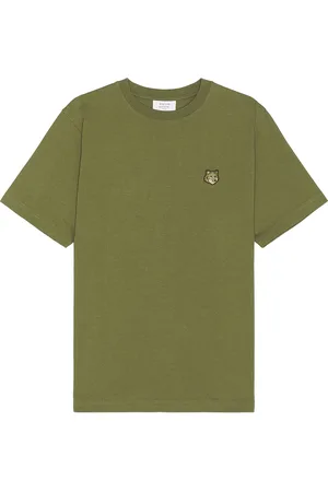 Maison Kitsuné Bold Fox Head Patch Comfort T-Shirt in Military Green - Army. Size L (also in ).