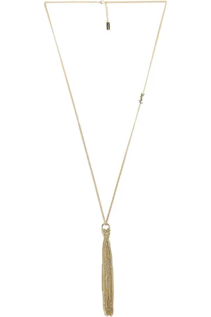 Saint Laurent Long Tassel Necklace in Dore - Metallic Gold. Size M (also in ).