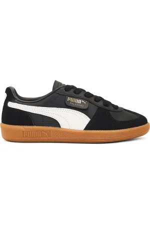 PUMA Palermo Sneaker in Puma Black Feather Gray & Gum - Black. Size 10 (also in 11, 6.5, 9.5).