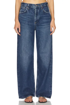 AGOLDE Low Slung Baggy in Essence - Denim-Dark. Size 23 (also in 25, 26, 27, 28, 29, 30, 32, 33).