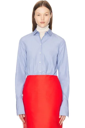 The Row Metis Shirt in Steel Blue - Blue. Size 2 (also in 8).