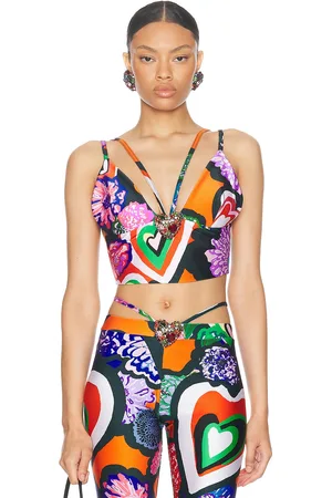 AREA Bustier Top in Multi - Orange. Size S (also in ).