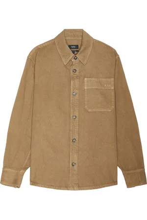 A.P.C. Basile Brodee Shirt in Marron Glace - Brown. Size XL/1X (also in ).
