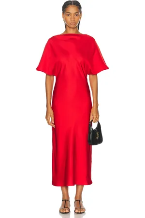 Rohe Fluid Silk Dress in Red - Red. Size 34 (also in 42).