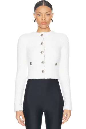 Balenciaga Cropped Cardigan in White - White. Size XS (also in ).