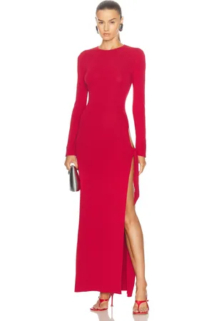 SIMON MILLER Junjo Long Sleeve Knit Dress in Sangria - Red. Size L (also in M).