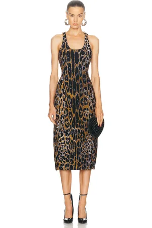Alaïa Leopard Tube Dress in Noir & Multicolor - Brown. Size 38 (also in 40).