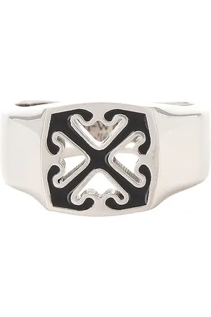 OFF-WHITE Enamel Arrow Ring in Silver - Metallic Silver. Size 62 (also in 66).