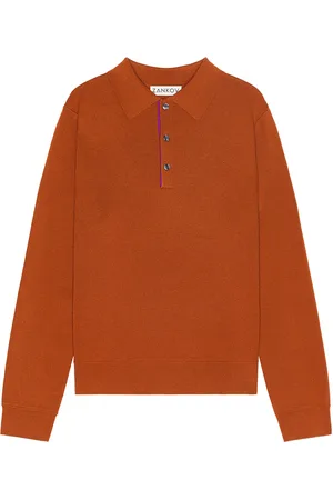 ZANKOV Artem Merino Polo in Tabacco - Burnt Orange. Size L/XL (also in S/M).