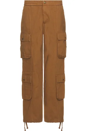 AFTER PRAY Washed Quatro Cargo Pants in Mocha - Brown. Size S (also in ).