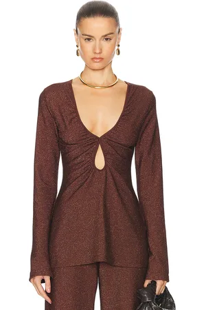 JOHANNA ORTIZ Filigrana De Fiesta Top in Bronce - Metallic Bronze. Size 4 (also in 8).