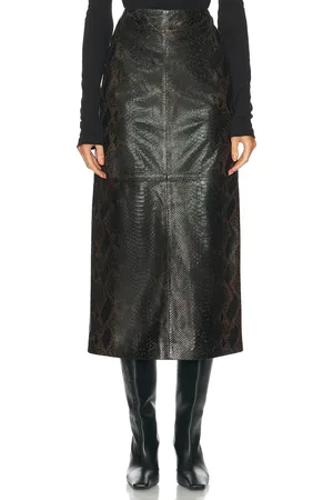 Nour Hammour Elyse Pencil Skirt in Brown Python Print - Brown. Size 34 (also in 36).