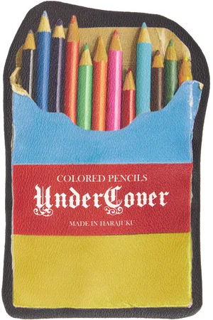UNDERCOVER Colored Pencils Coin Pouch in Black - Multi. Size all.