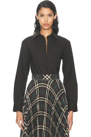 Burberry Button Up Top in Snug Melange - Brown. Size 0 (also in 2, 6).