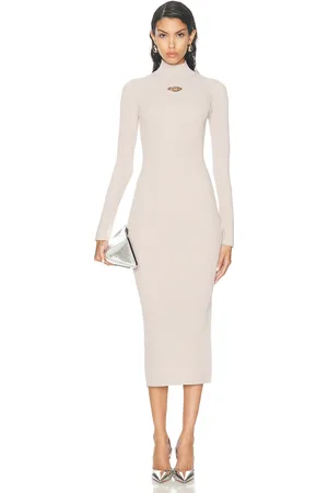 Diesel Mock Neck Midi Dress in Cream - Cream. Size M (also in S).